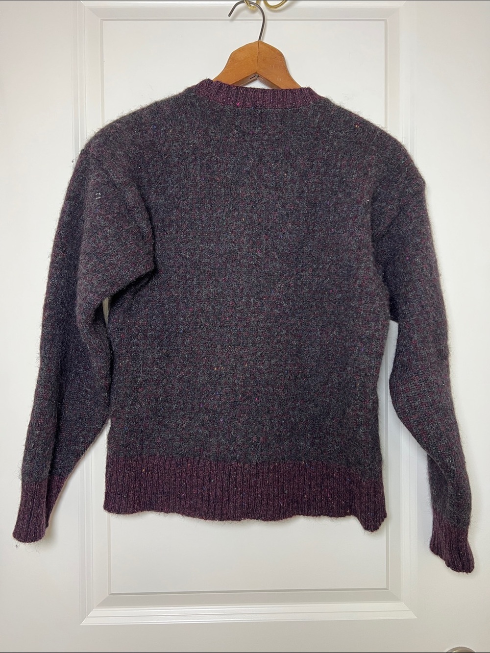 Lord Jeff Crewneck Sweater Purple Blue 100% Shetland Wool Small - Picture 3 of 5